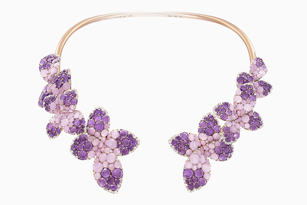 Украшения Pasquale Bruni цветы и бабочки с цветными камнями и розовым золотом | Vogue