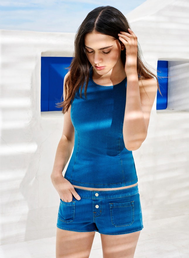 J Brand Above Deck коллекция джинсовых купальников из денима и льна | Vogue