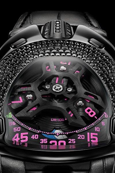 Часы Urwerk UR106 Pink Lotus женская модель с сателлитной системой | Vogue