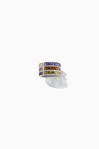 Кольцо Feux du Ciel из белого золота с самоцветами.