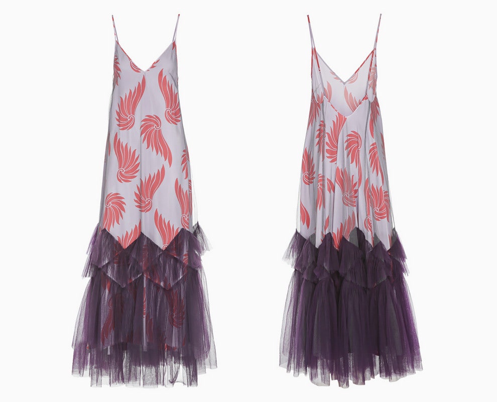 Платьекомбинация Dries Van Noten с оборками из тюля | Vogue