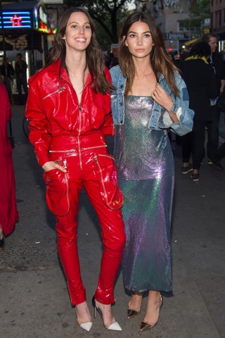 Руби и Лили Олдридж на вечеринке Vogue.com в преддверии MET Gala.