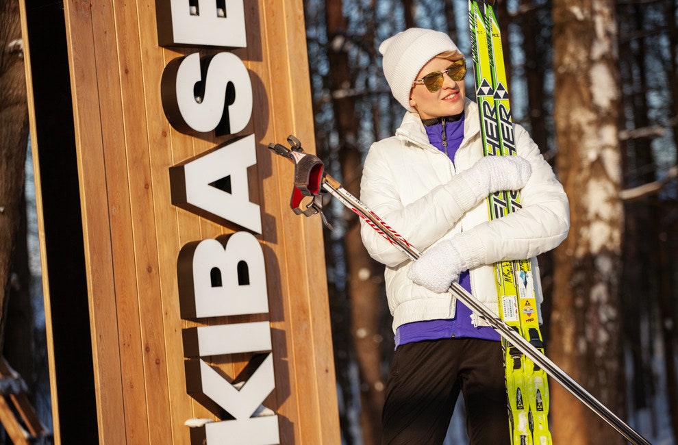 Полина Киценко на лыжной базе adidas