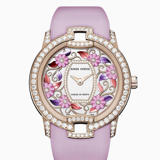 Blossom Velvet Pink &- новые коллекционные женские часы Roger Dubuis