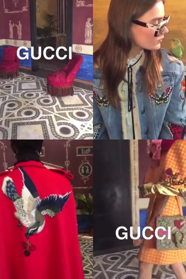 Тизер коллекции Gucci prefall в Snapchat