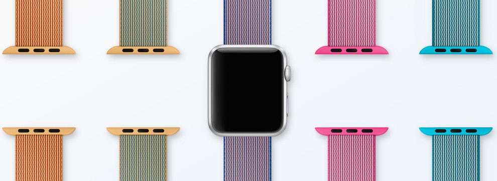Ремешок для Apple Watch из плетеного нейлона модных цветов сезона | Vogue