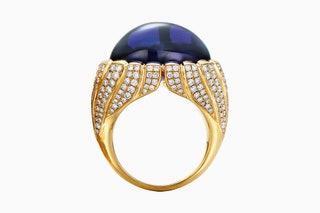 Кольцо из желтого золота с бриллиантами и танзанитом Tiffany  Co.