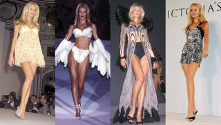 Карен Мюлдер на шоу Victorias Secret 1997 1996 и 1999 года.