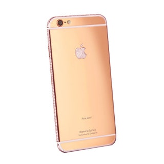 iPhone 6 на 64 гигабайта из розового золота с бриллиантами общей каратностью 6.7 13495 .