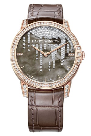 Бриллиантовые сталактиты на циферблате новых часов Harry Winston