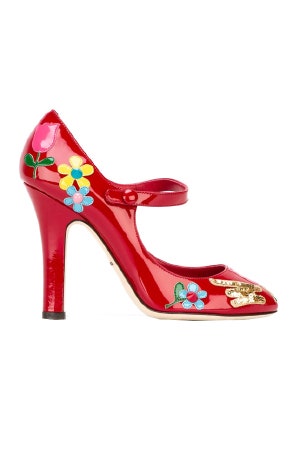 Туфлилодочки с цветами разноцветная обувь с принтами и аппликацией | Vogue