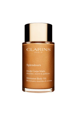 Масло для лица и тела с эффектом мерцания Huile Irisée Clarins euro43.