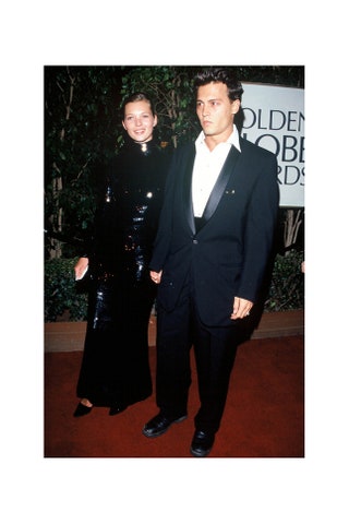 Кейт Мосс и Джонни Депп на церемонии вручения премии laquoЗолотой глобусraquo 1995.