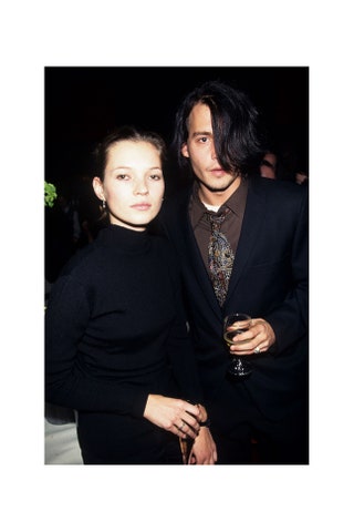 Кейт Мосс и Джонни Депп на дне рождения в ЛасВегасе 1995.
