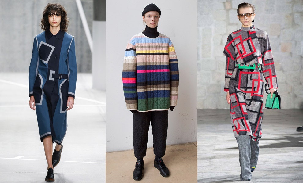 Модные тенденции осеннего сезона яркая одежда с разноцветными геометричными формами | Vogue