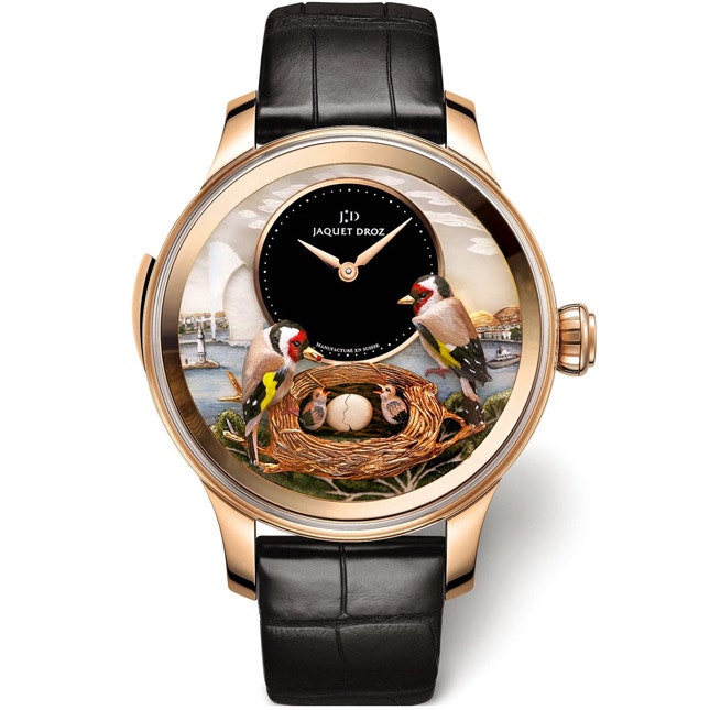 Bird Repeater Geneva  часы из коллекции Jaquet Droz с видами острова Руссо | Vogue
