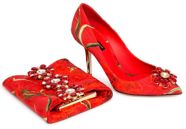 Dolce  Gabbana обувь и аксессуары из круизной коллекции из жаккарда с цветочным рисунком | Vogue