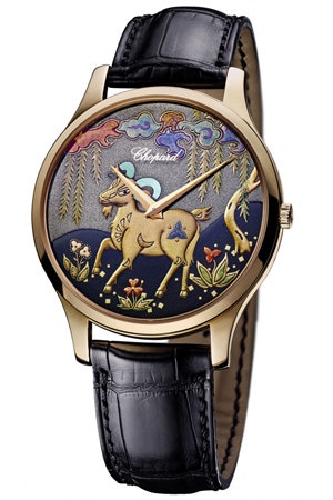 Ювелирные часы Chopard L.U.C XP Urushi с символом 2015 года на циферблате | Vogue