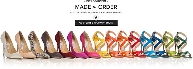 Jimmy Choo онлайнсервис для заказа уникальных туфель с монограммой | Vogue