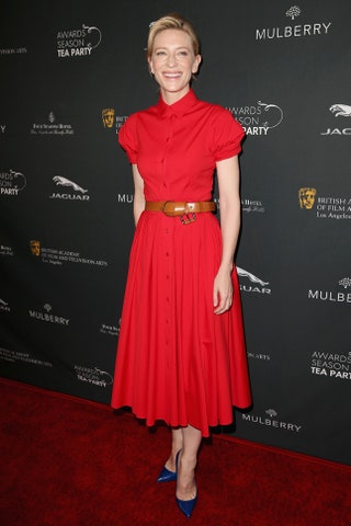 Кейт Бланшетт в платье Michael Kors и туфлях Christian Louboutin на вечеринке Awards Season Tea Party.