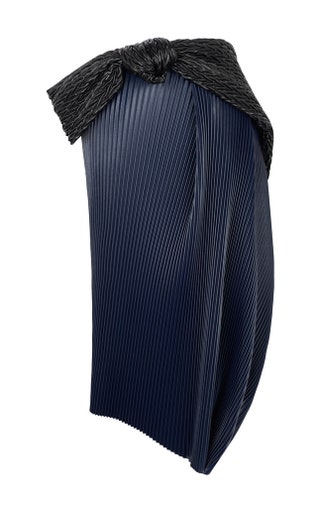 J.W. ANDERSON Navy Pleather Accordion Tulip Skirt With Belt 1320.