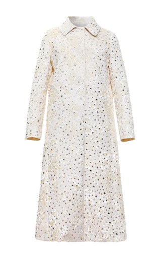 ROCHAS Bonded Duchesse Big Flowers Embroidered Coat 12480.
