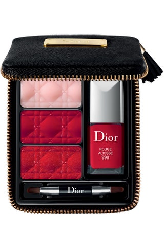 Праздничная палетка для губ и лак для ногтей Dior.