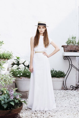 Белое шелковое платье в пол  A La Russe Anastasia Romantsova.