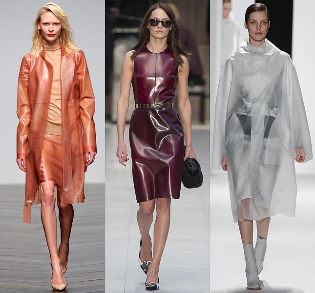Модные тенденции осеннего сезона кожа мохер длинные перчатки глубокое декольте | Vogue
