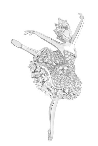 Брошь «Одетта» белое золото бриллианты Van Cleef  Arpels.
