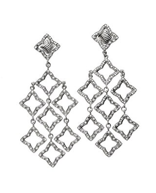 Серебряные серьги Quatrefoil с бриллиантами David Yurman.