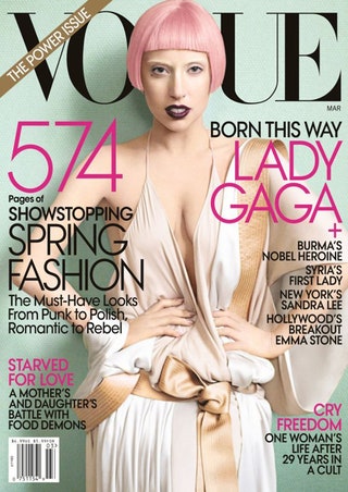 Леди Гага на обложке американского VOGUE март 2011.