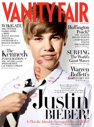 Джастин Бибер на обложке американского Vanity Fair февраль 2011.