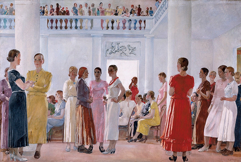 Александр Дейнека. «На женском собрании» 1937