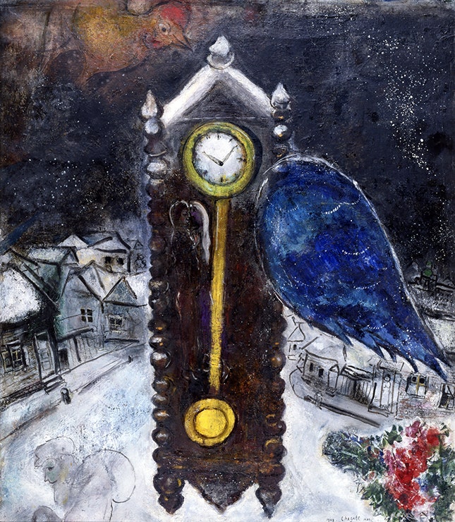 Марк Шагал. «Часы с синим крылом». 1949. Частное собрание
