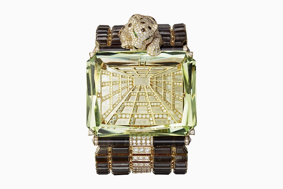 Браслет из золота с бериллом обсидианом цаворитами ониксом и бриллиантами Cartier 2017