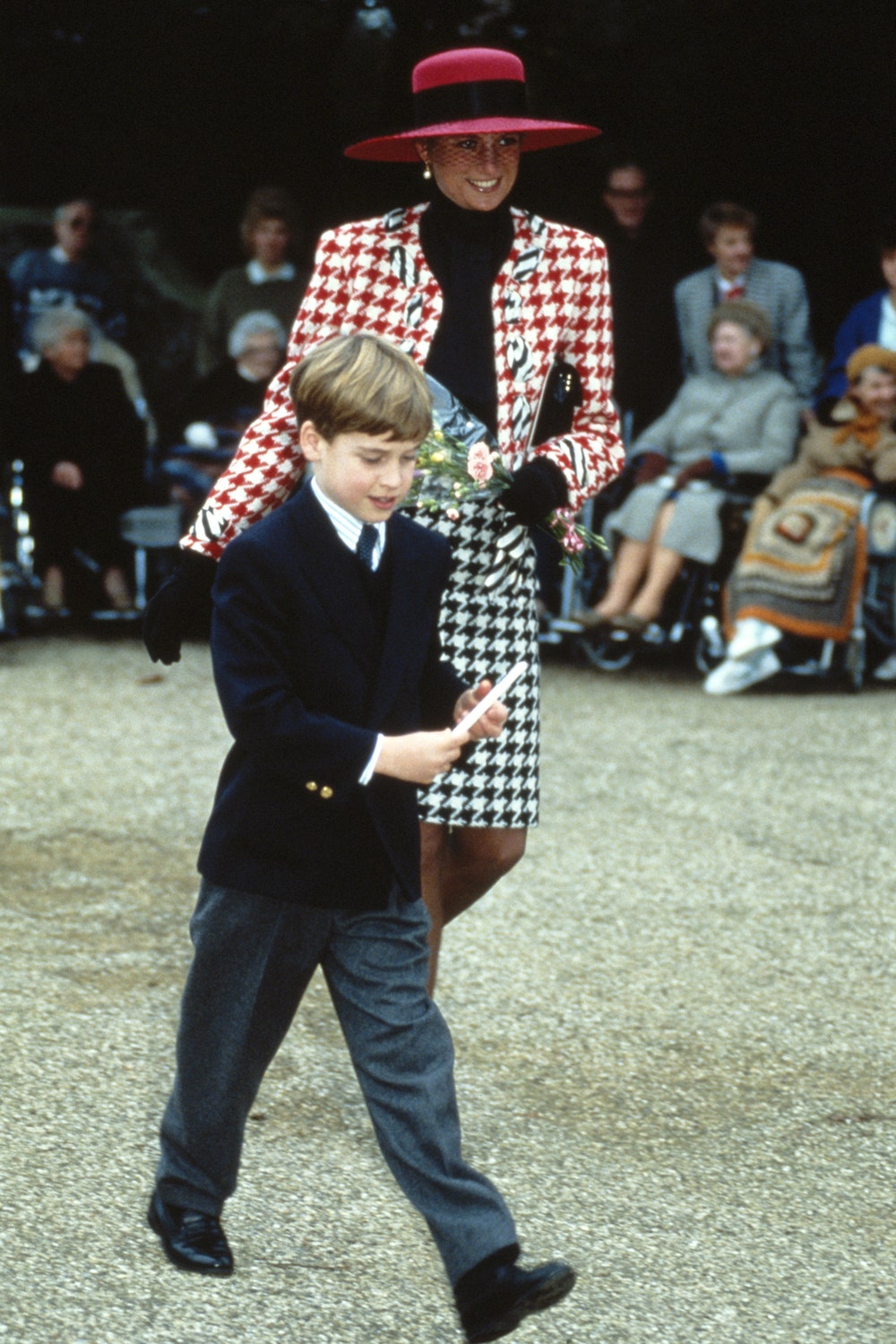 Принцесса Диана и принц Уильям в Норфолке 1990