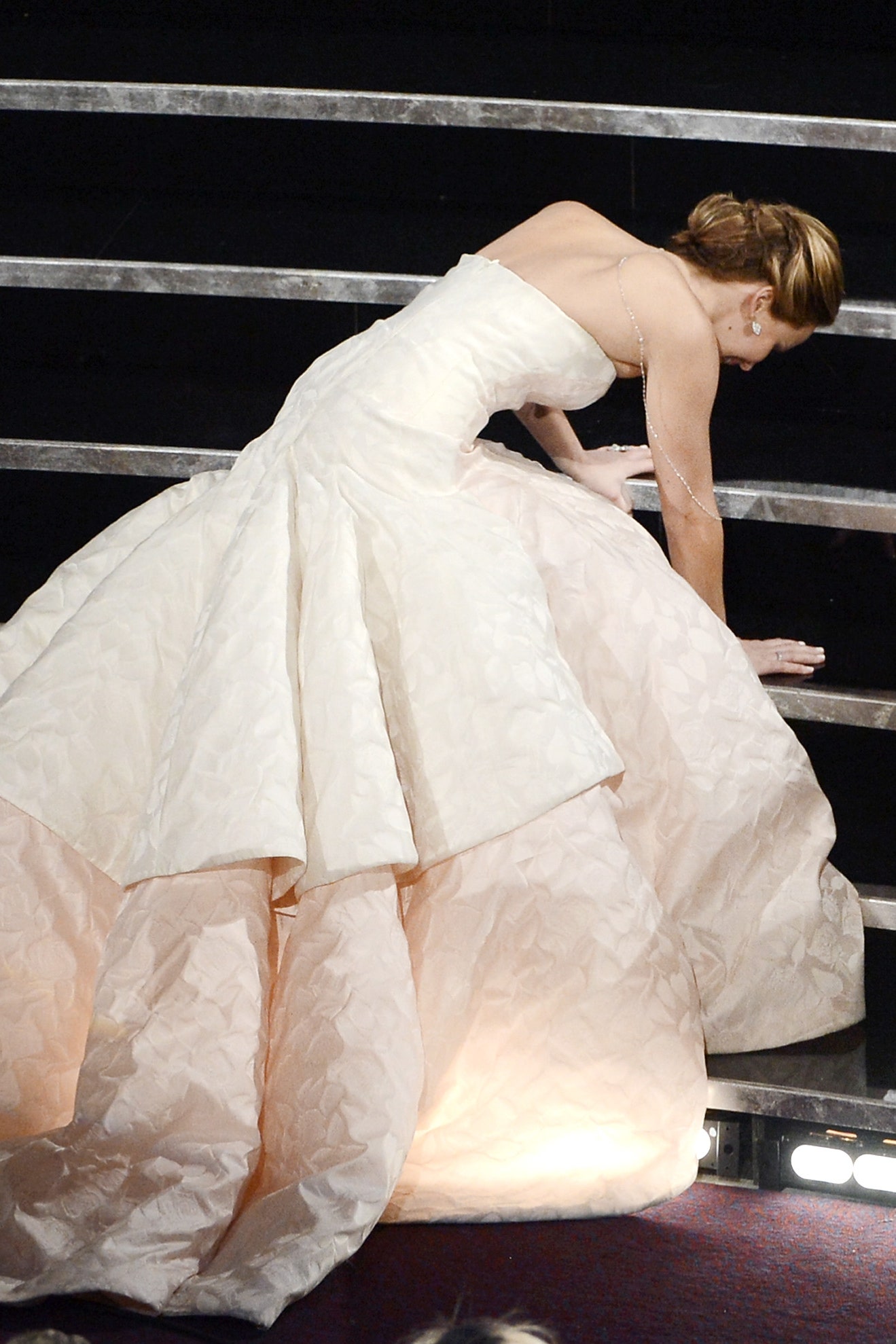 HOLLYWOOD CA  FEBRUARY 24  Actress Jennifer Lawrence reacts after winning the Best Actress award for Silver Linings...