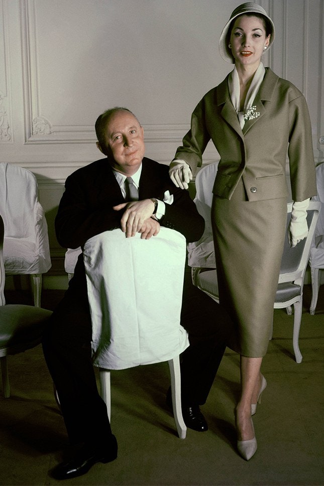 Кристиан Диор с моделью 1957 год