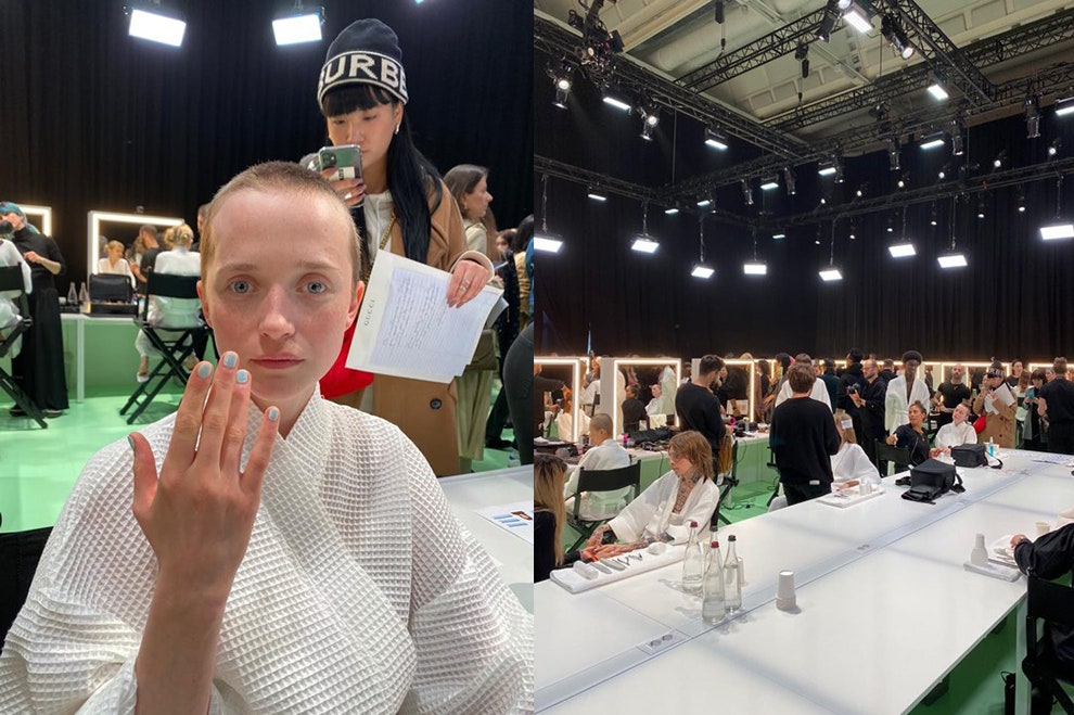 Ольга Запивохина на backstage показа Gucci осеньзима 2020