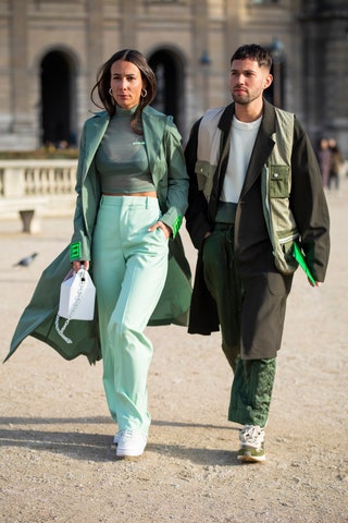Элис Барбье и ЖанСебастьян Рок на Неделе моды в Париже январь 2019