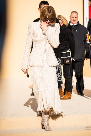 Анна Винтур на Неделе моды в Париже февраль 2020