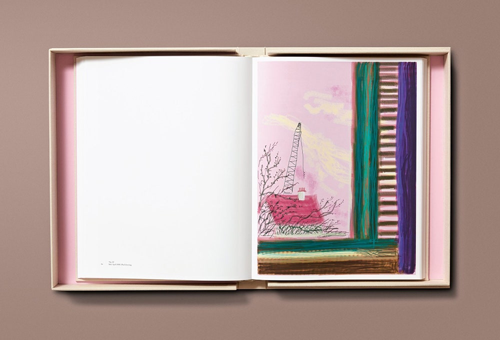 120 рисунков Дэвида Хокни с видом из его окна в новой книге Taschen