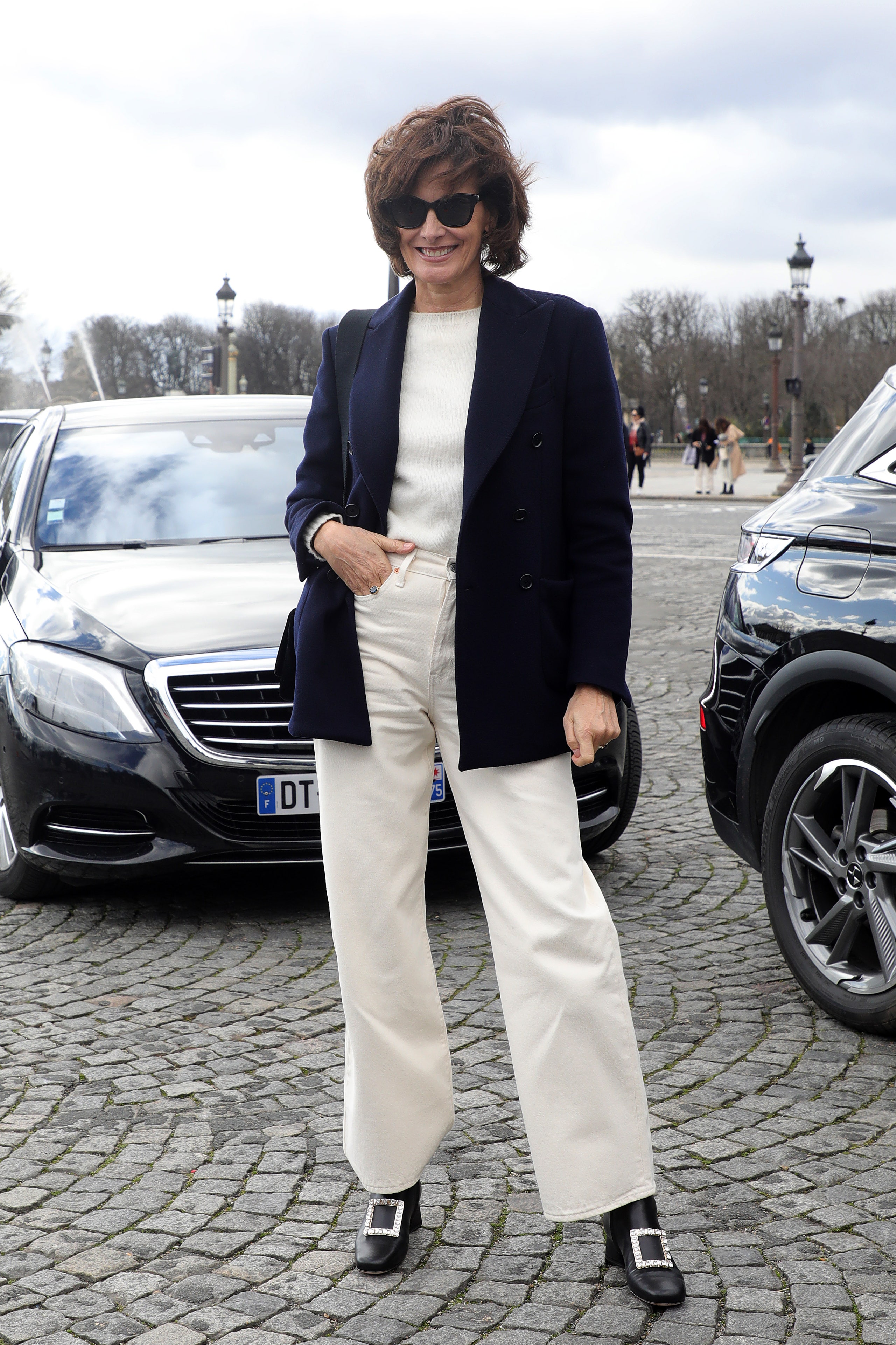 PARIS FRANCE  FEBRUARY 25 Ines De La Fressange attends the Dior show as part of the Paris Fashion Week Womenswear...