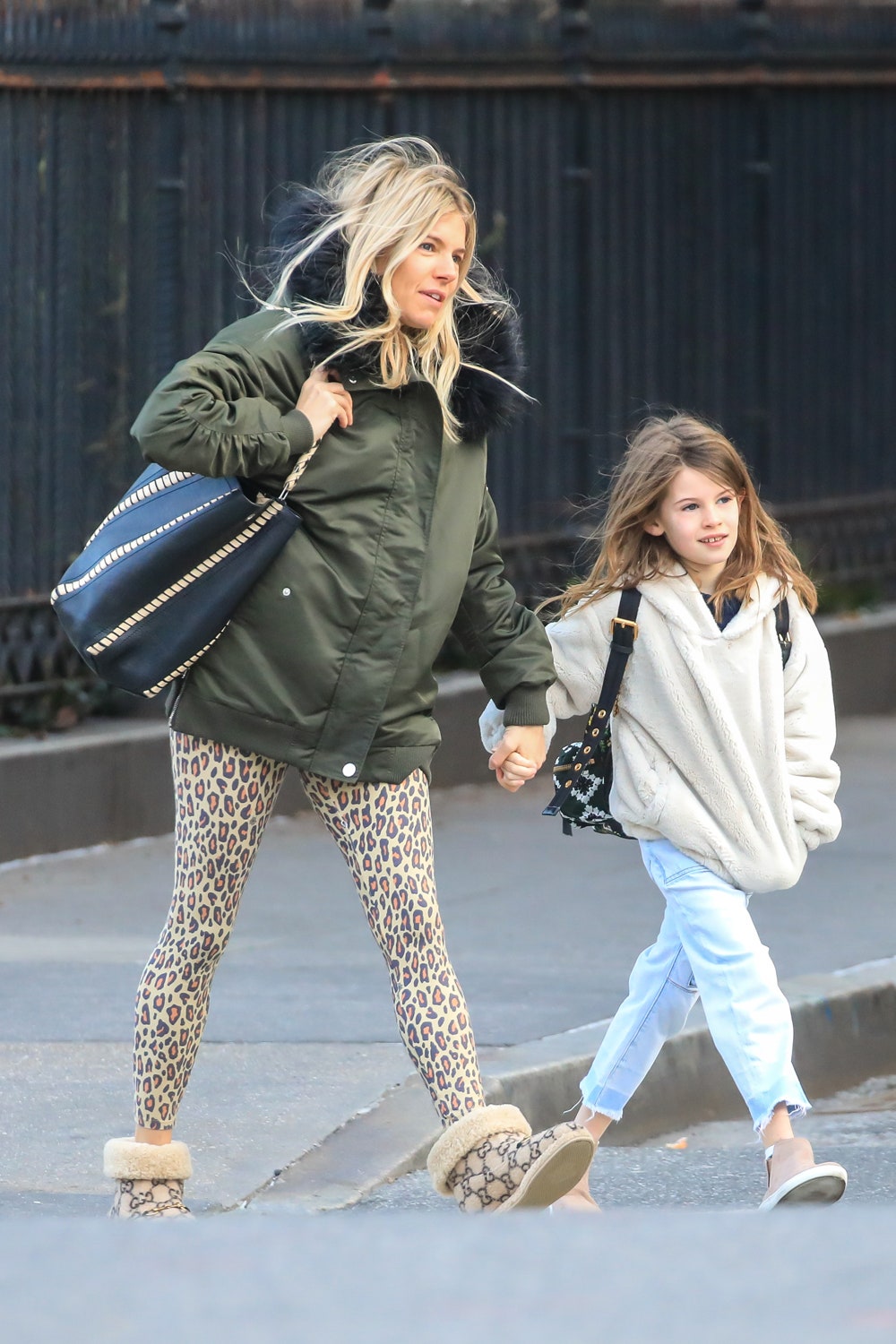 NEW YORK NEW YORK  JANUARY 28 Sienna Miller and Marlowe  Sturridge are seen in West Village on January 28 2020 in New...