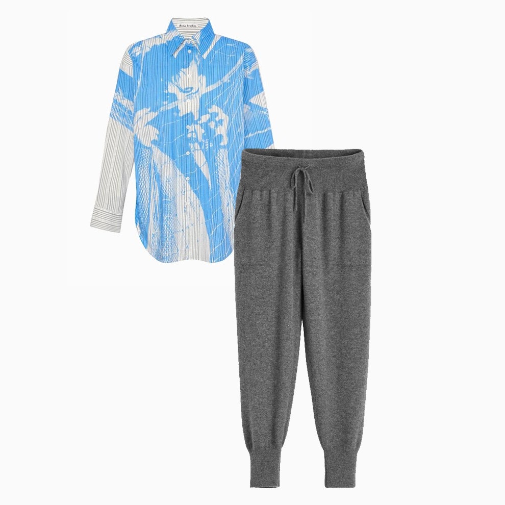 Рубашка Acne Studios 26912 рублей 24s.com треники Cuyana 18689 рублей cuyana.com