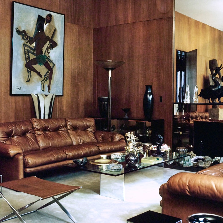 Винтажный интерьер гостиной Ива Сен-Лорана, 1971