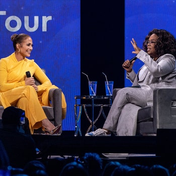 INGLEWOOD CALIFORNIA  FEBRUARY 29 Oprah and Jennifer Lopez speak onstage during 'Oprah's 2020 Vision Your Life in Focus...