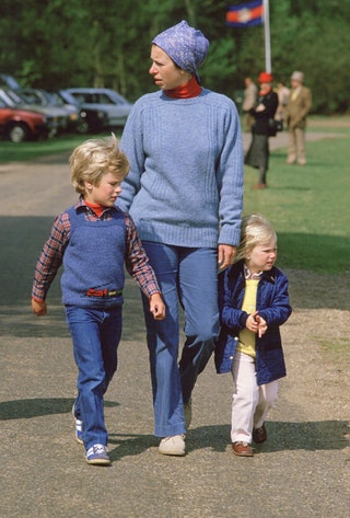 Принцесса Анна с детьми Питером и Зарой Филлипс 1984