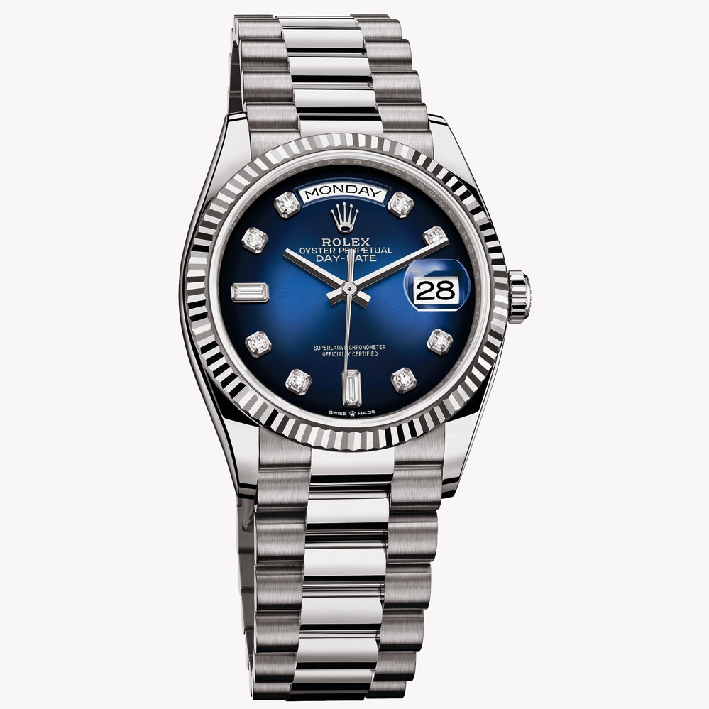Часы Rolex Oyster Perpetual Day-Date с синим циферблатом появились в России